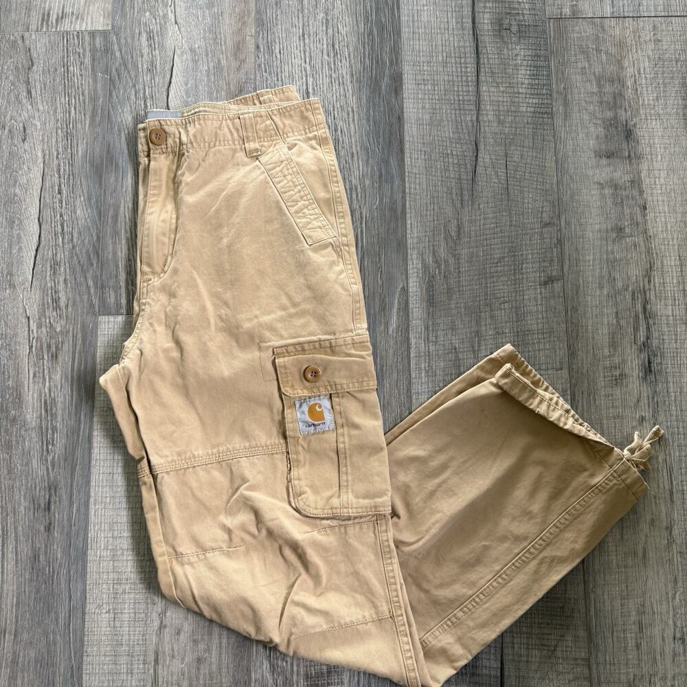 Carhartt WIP work in progress Tan cargo pants Women XL 33x30 Baggy Utility